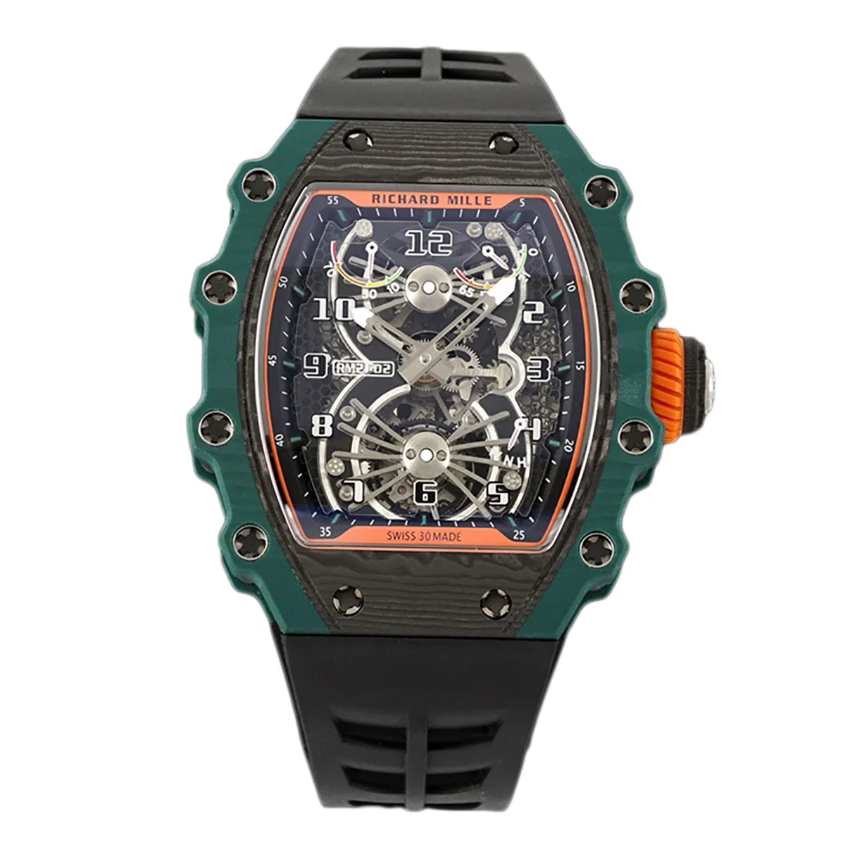RM 021-02 Tourbillon Aerodyne on Black Rubber Strap