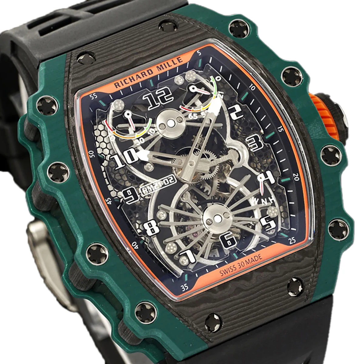 RM 021-02 Tourbillon Aerodyne on Black Rubber Strap