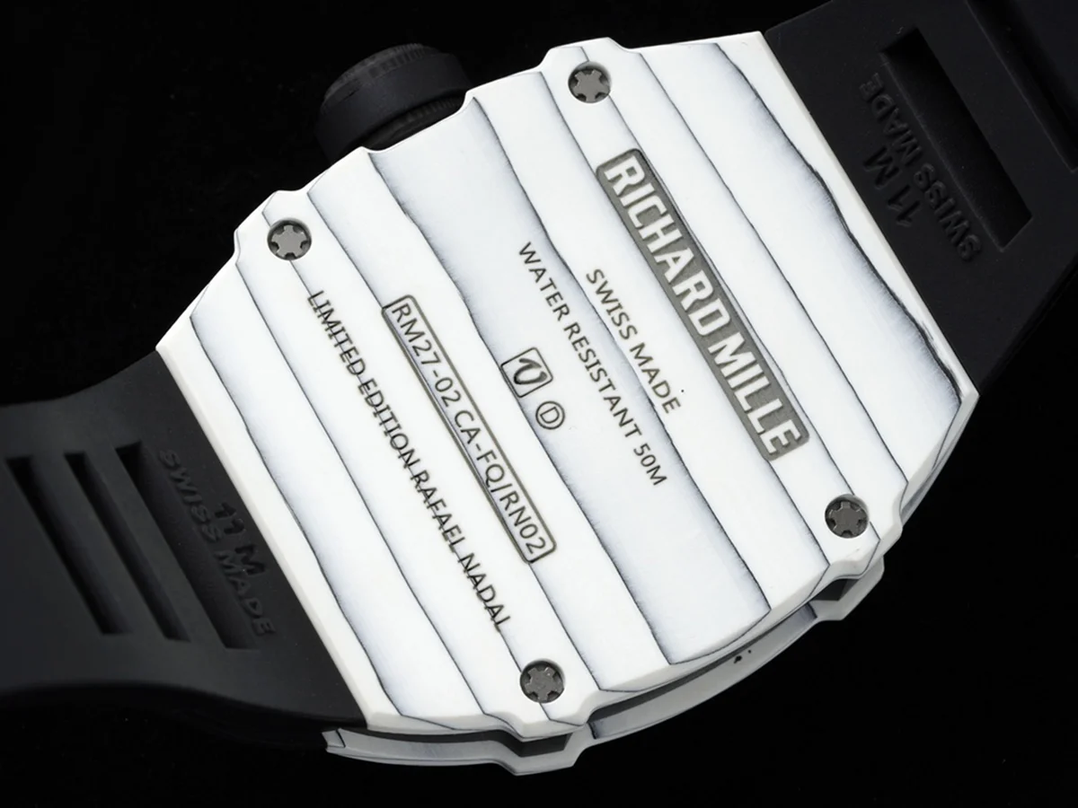 RM 027-02 Tourbillon Rafael Nadal White NTPT on Black Rubber Strap