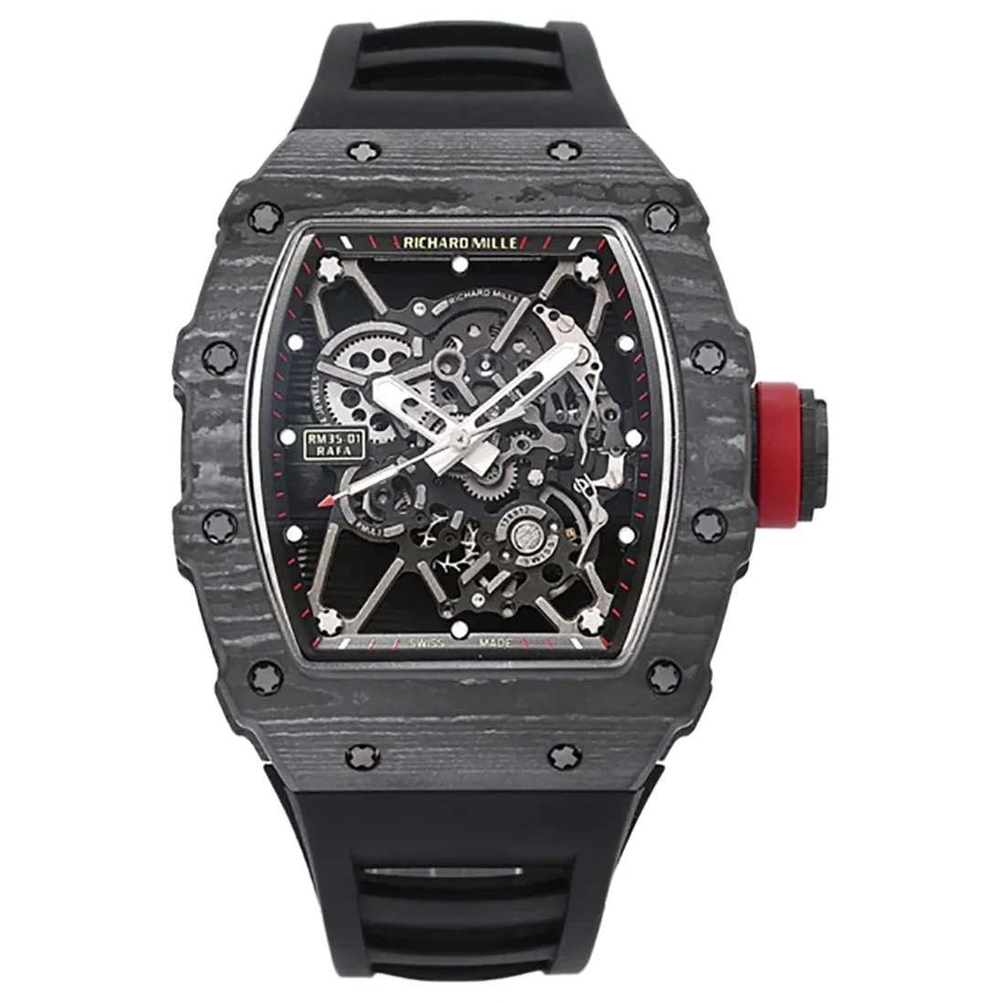 RM 035-01 Rafael Nadal NTPT Carbon on Black Rubber Strap