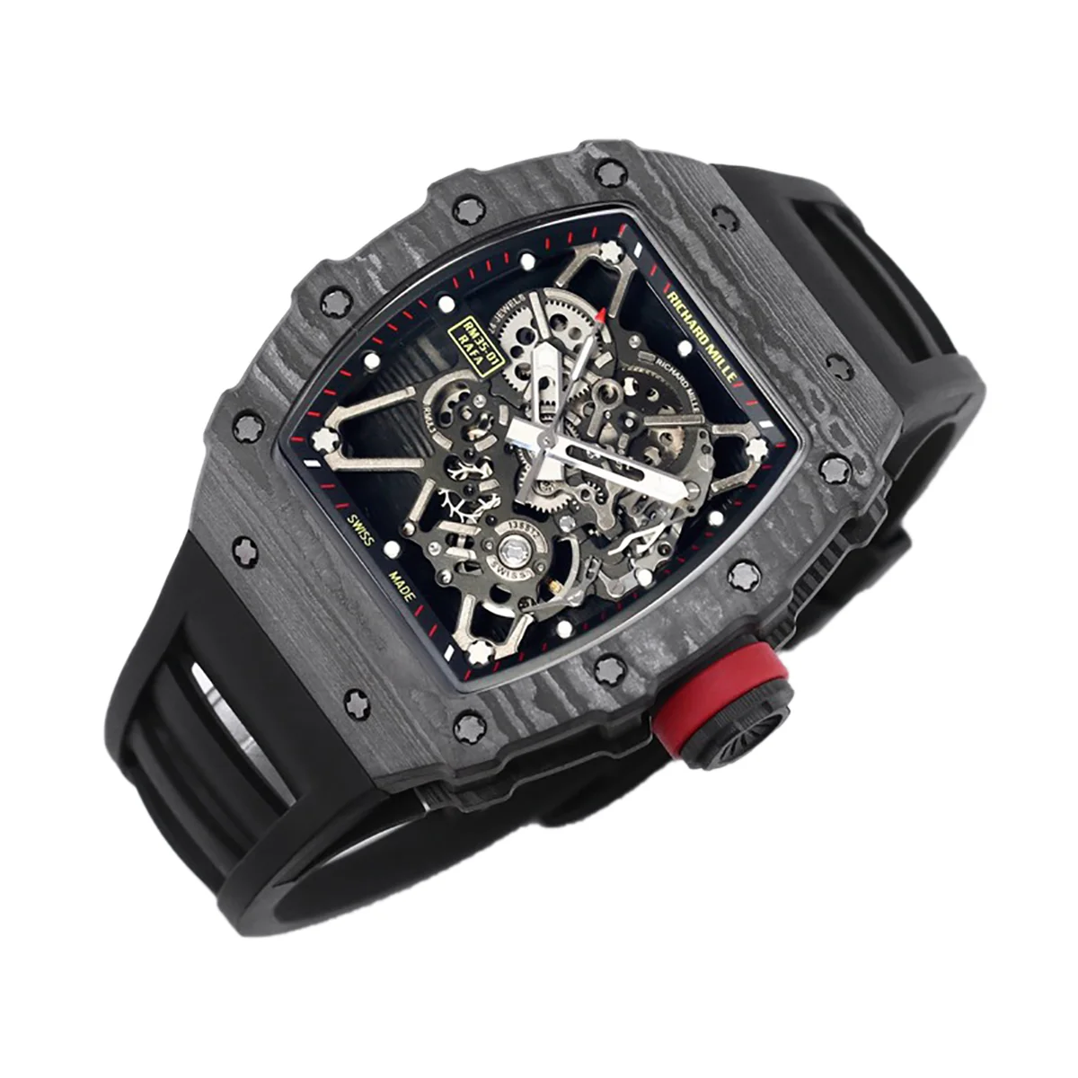 RM 035-01 Rafael Nadal NTPT Carbon on Black Rubber Strap
