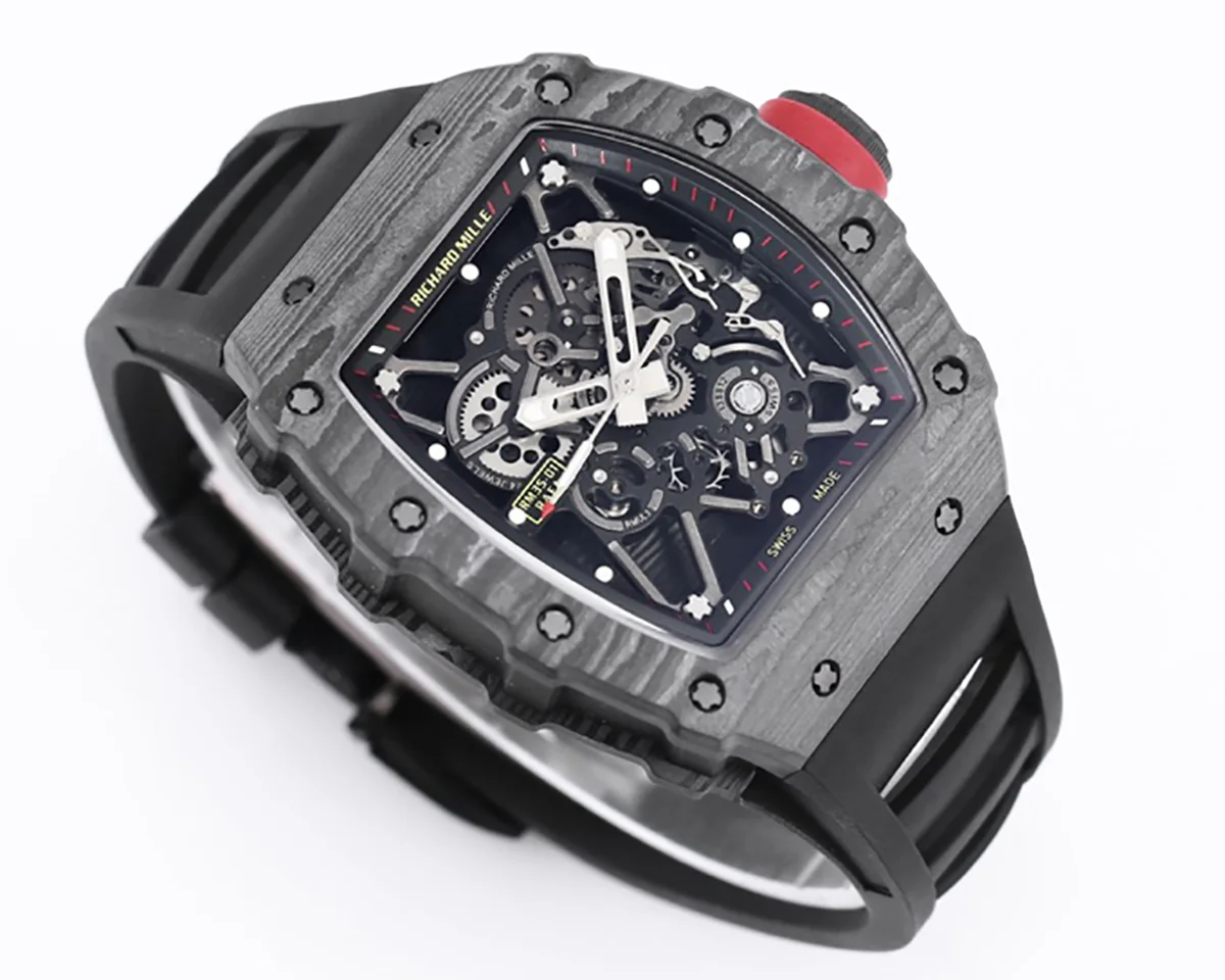 RM 035-01 Rafael Nadal NTPT Carbon on Black Rubber Strap