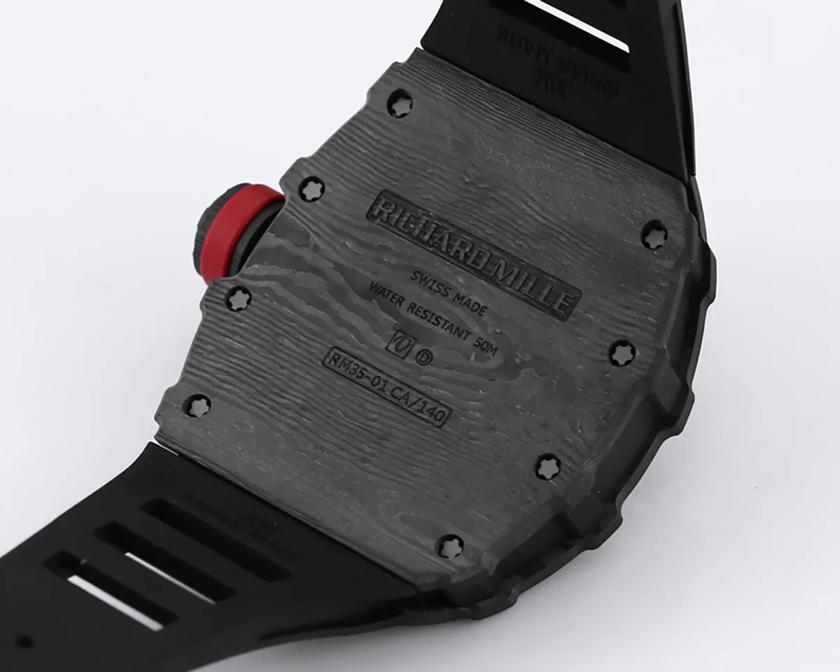 RM 035-01 Rafael Nadal NTPT Carbon on Black Rubber Strap