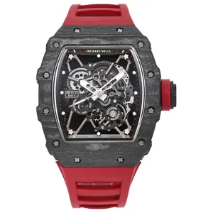 RM 035-01 Rafael Nadal NTPT Carbon on Red Rubber Strap