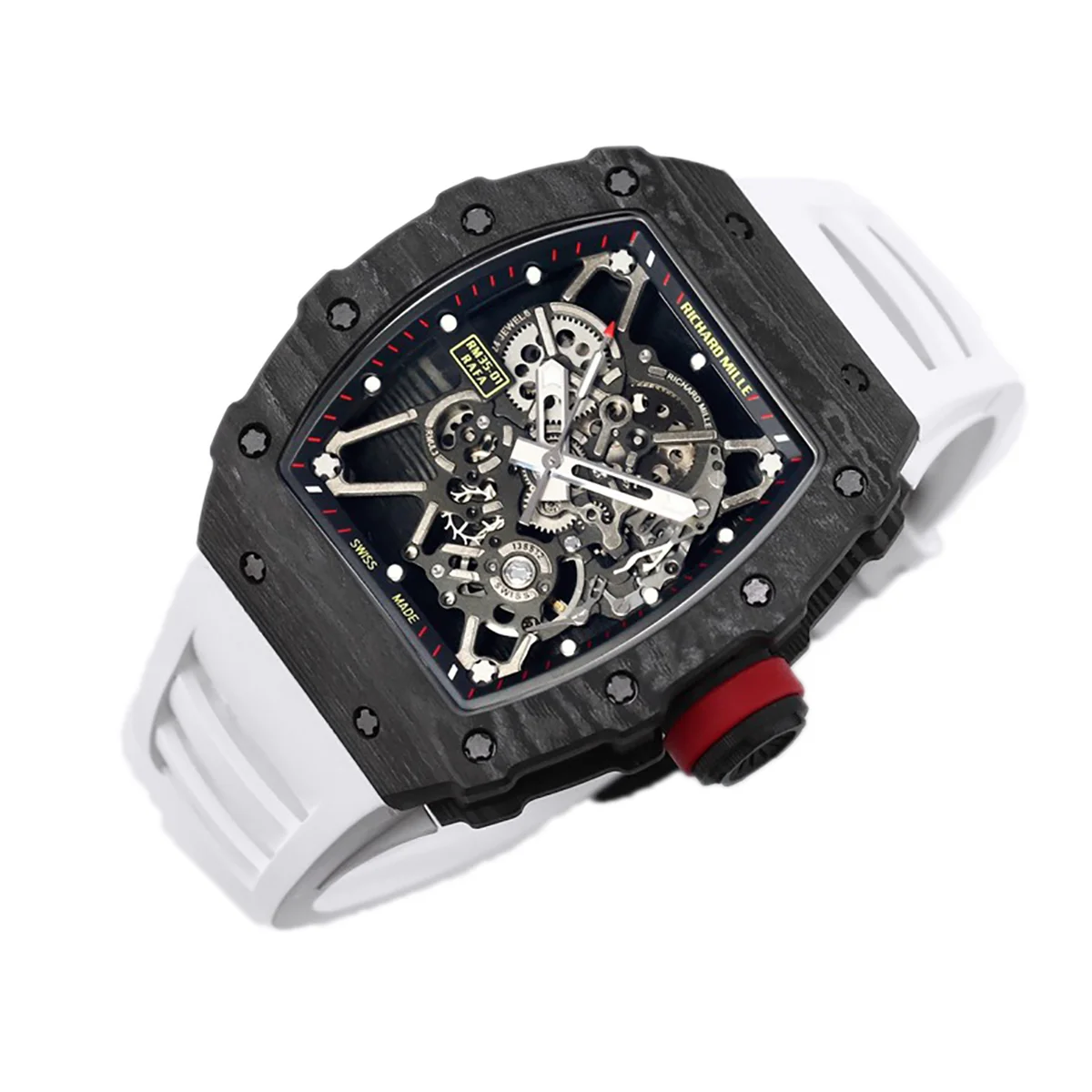 RM 035-01 Rafael Nadal NTPT Carbon White Rubber Strap