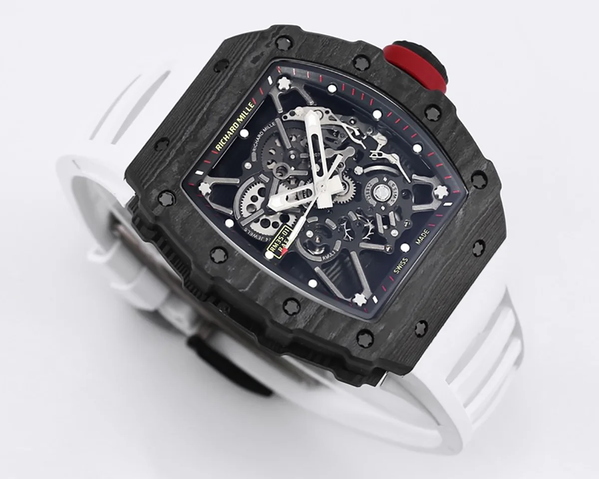 RM 035-01 Rafael Nadal NTPT Carbon White Rubber Strap