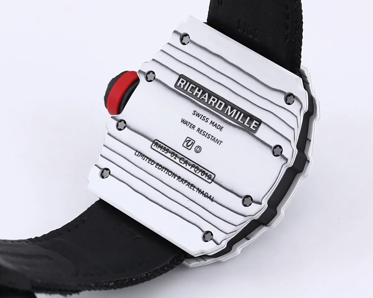 RM 035-01 Rafael Nadal White NTPT on Black Nylon Strap