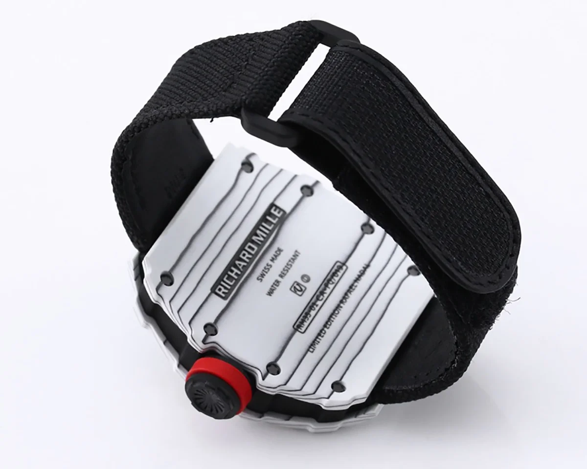 RM 035-01 Rafael Nadal White NTPT on Black Nylon Strap