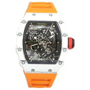 RM 035-01 Rafael Nadal White NTPT on Orange Rubber Strap
