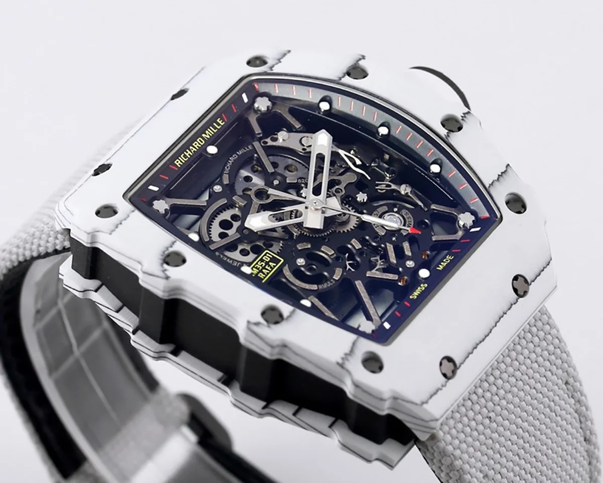 RM 035-01 Rafael Nadal White NTPT on White Nylon Strap