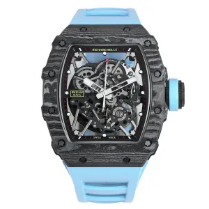 RM 035-02 Rafael Nadal NTPT Carbon on Blue Rubber Strap