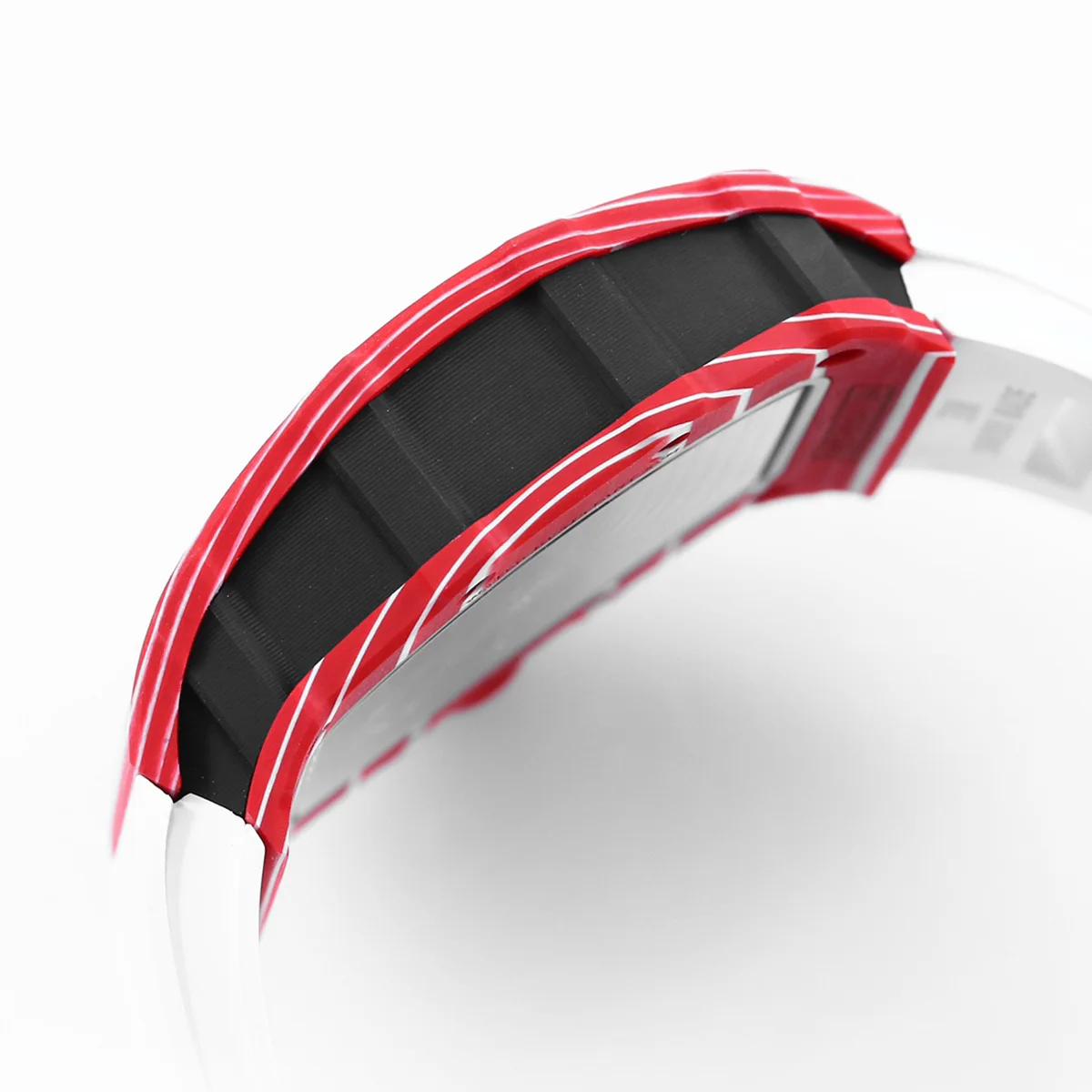 RM 035-02 Rafael Nadal TPT Red on White Rubber Strap