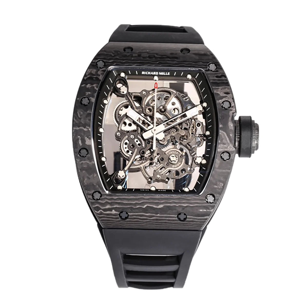 RM 055 Bubba Watson NTPT on Black Rubber Strap RMUL2