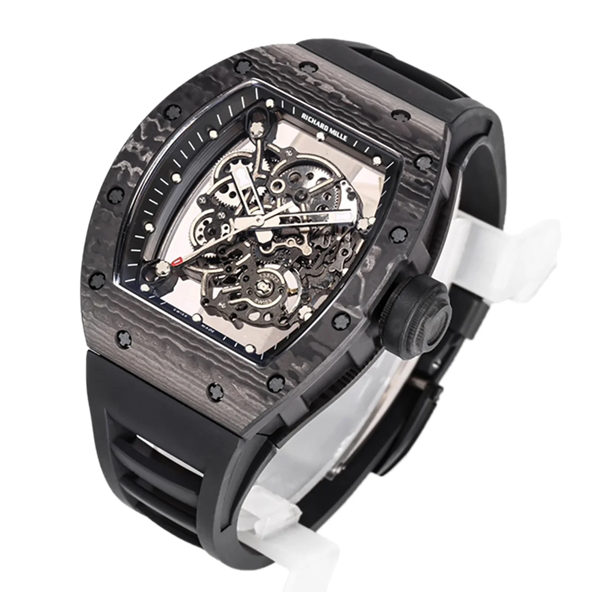 RM 055 Bubba Watson NTPT on Black Rubber Strap RMUL2