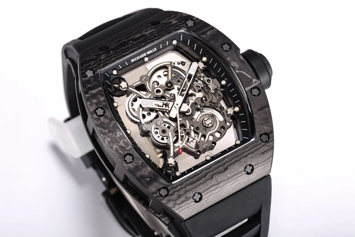 RM 055 Bubba Watson NTPT on Black Rubber Strap RMUL2