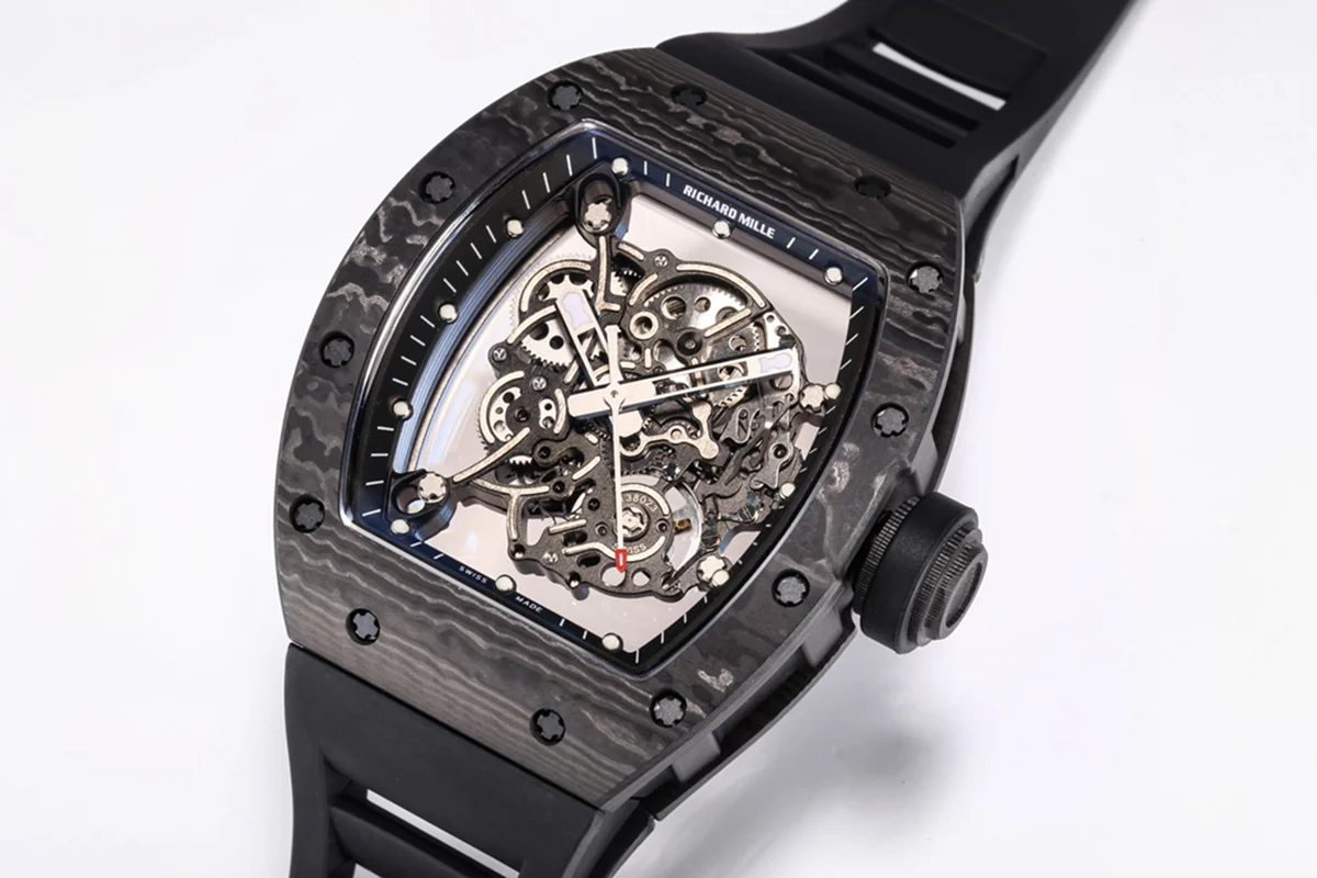 RM 055 Bubba Watson NTPT on Black Rubber Strap RMUL2