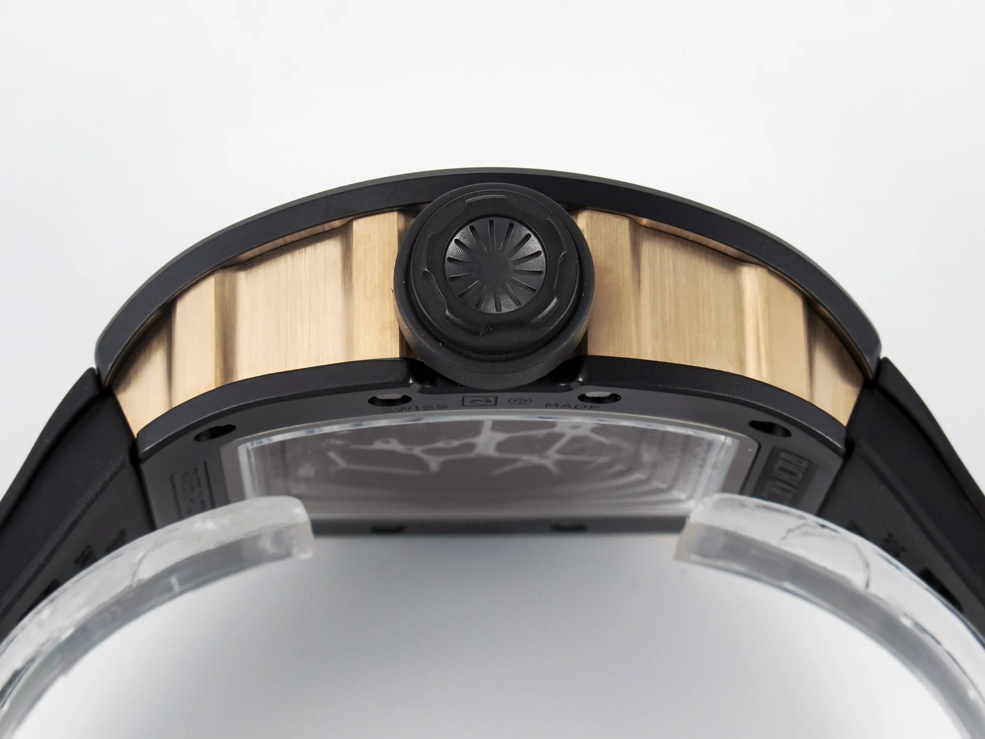 RM035-02 RG Black Ceramic SONIC Best Edition Skeleton Dial on Black Rubber Strap Clone RMUL1