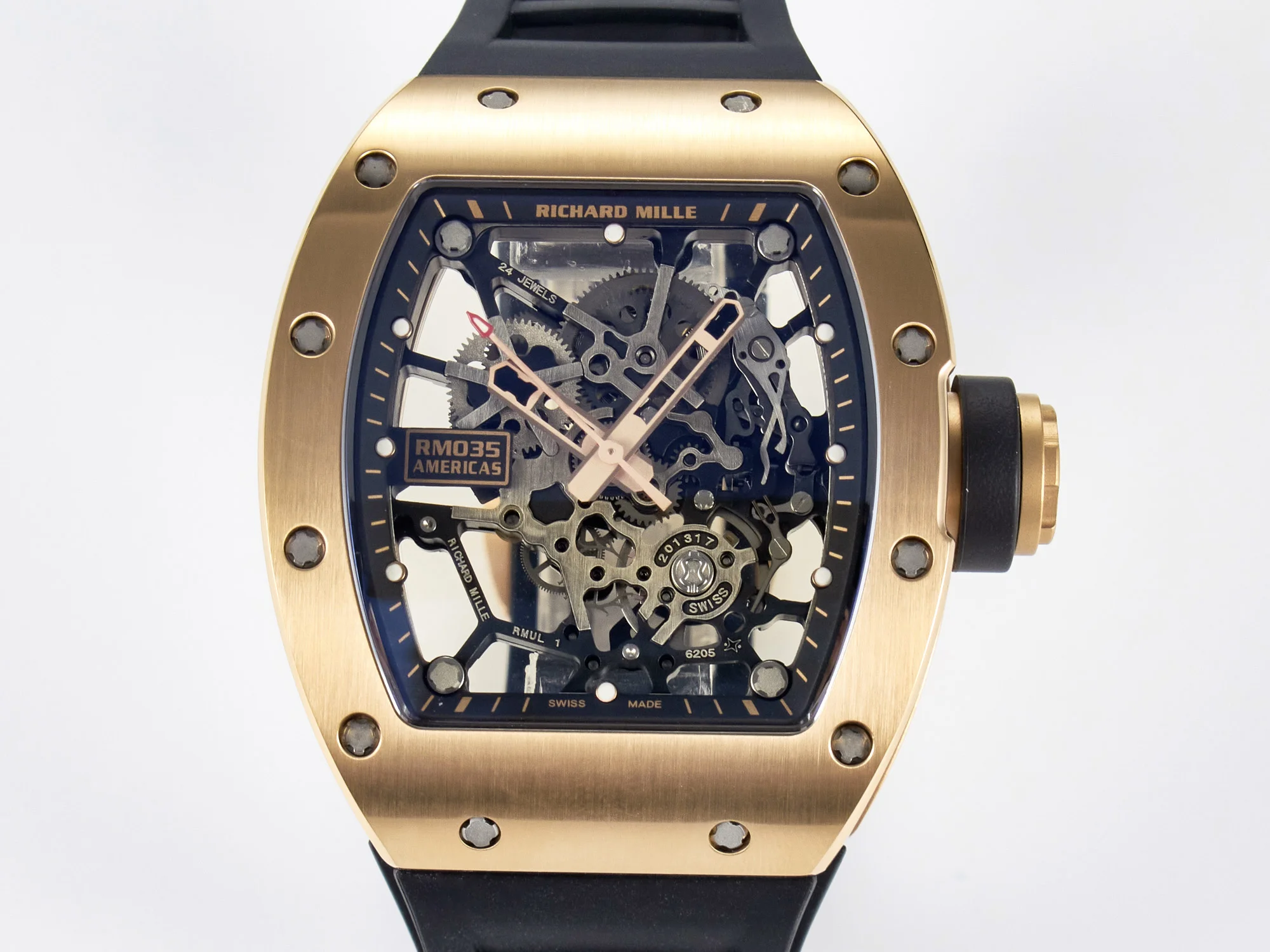 RM035-02 RG SONIC Best Edition Skeleton Dial on Black Rubber Strap Clone RMUL1