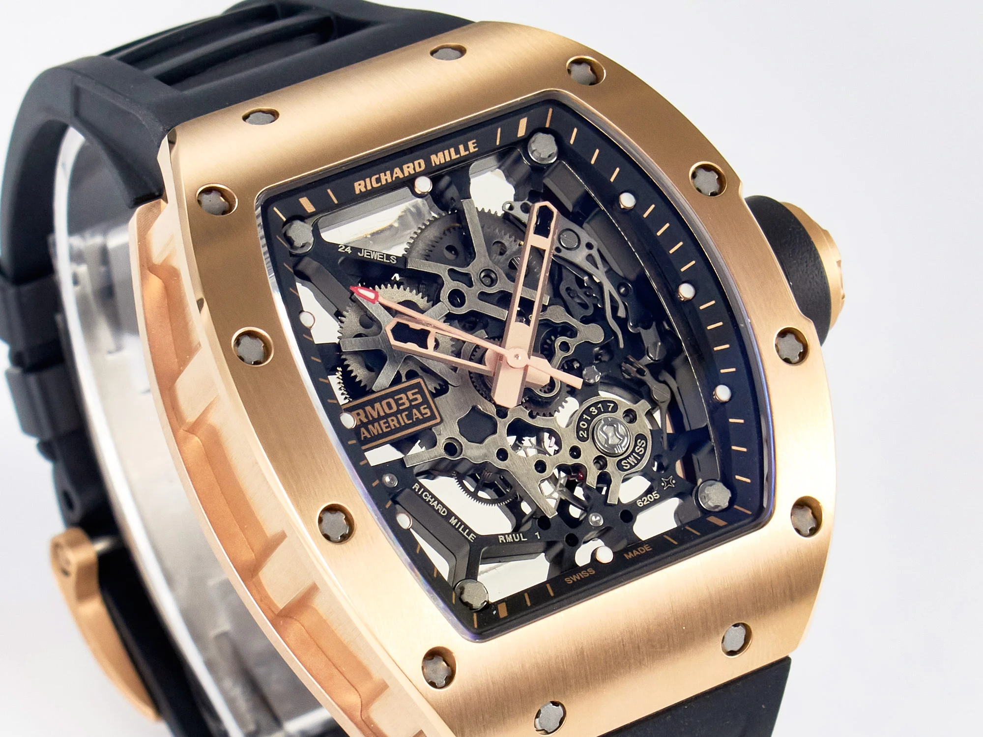 RM035-02 RG SONIC Best Edition Skeleton Dial on Black Rubber Strap Clone RMUL1