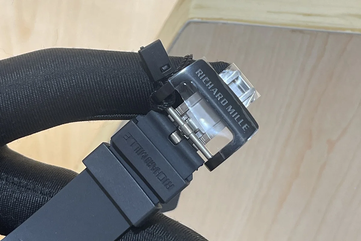 RM047 Tourbillon Samurai NTPT Carbon on Black Rubber Strap
