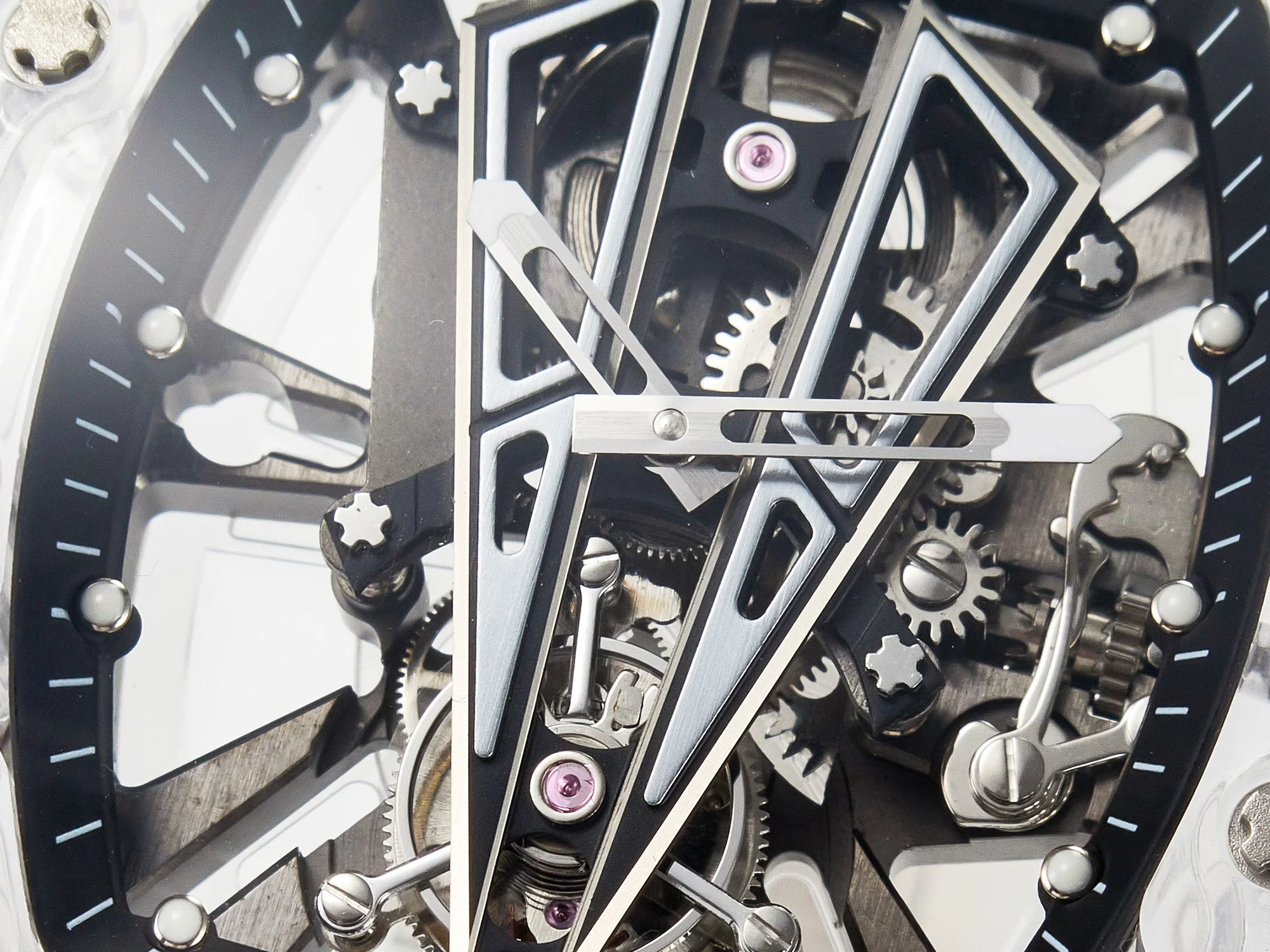 RM27-03 White Transparent Tourbillon MSF Best Edition Skull Dial on White Rubber Strap