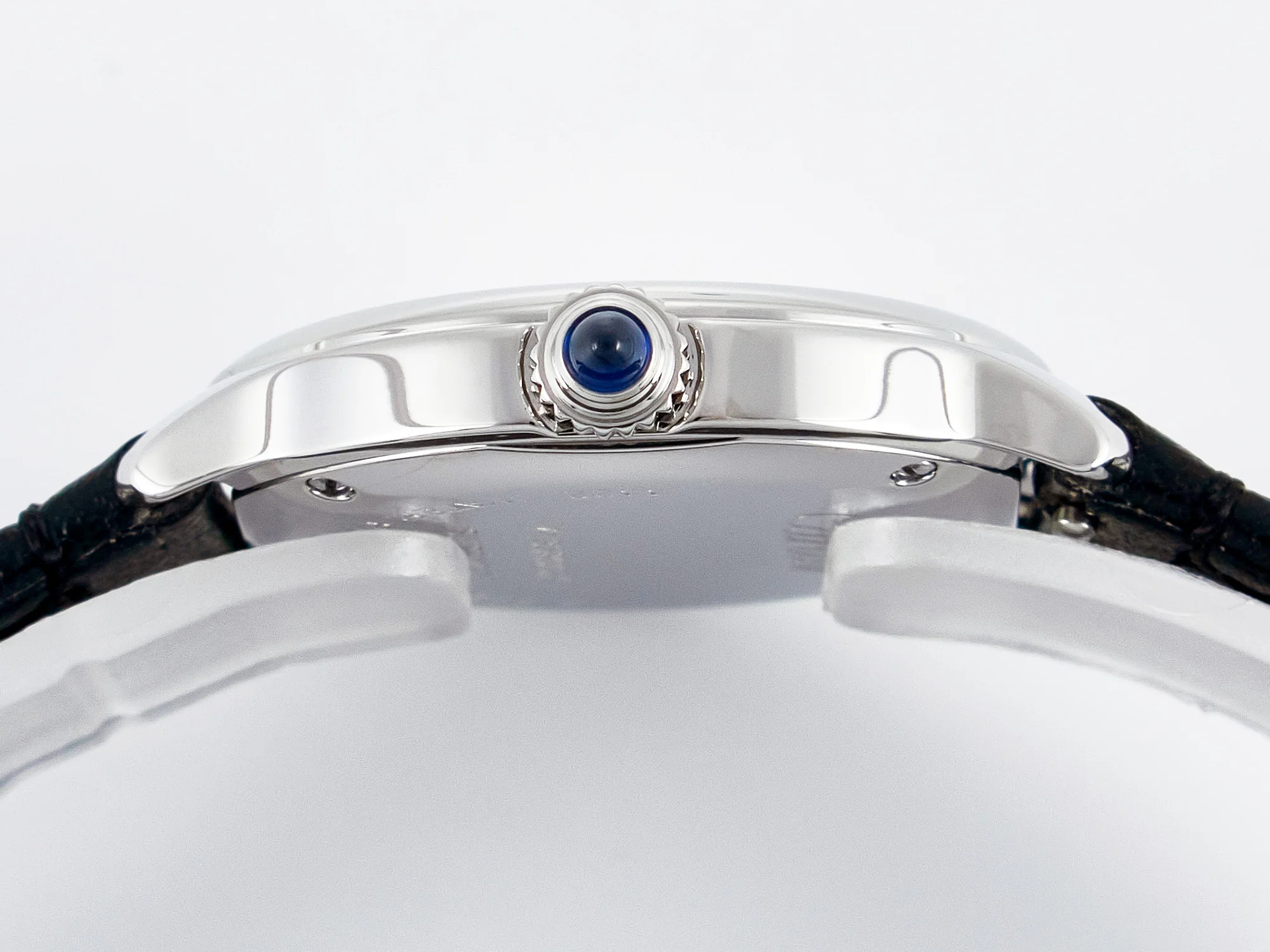 Ronde De Cartier 29mm DRF 1:1 Best Edition Sandblasted Silver-Plated White Dial on Black Leather Strap Ronda Quartz