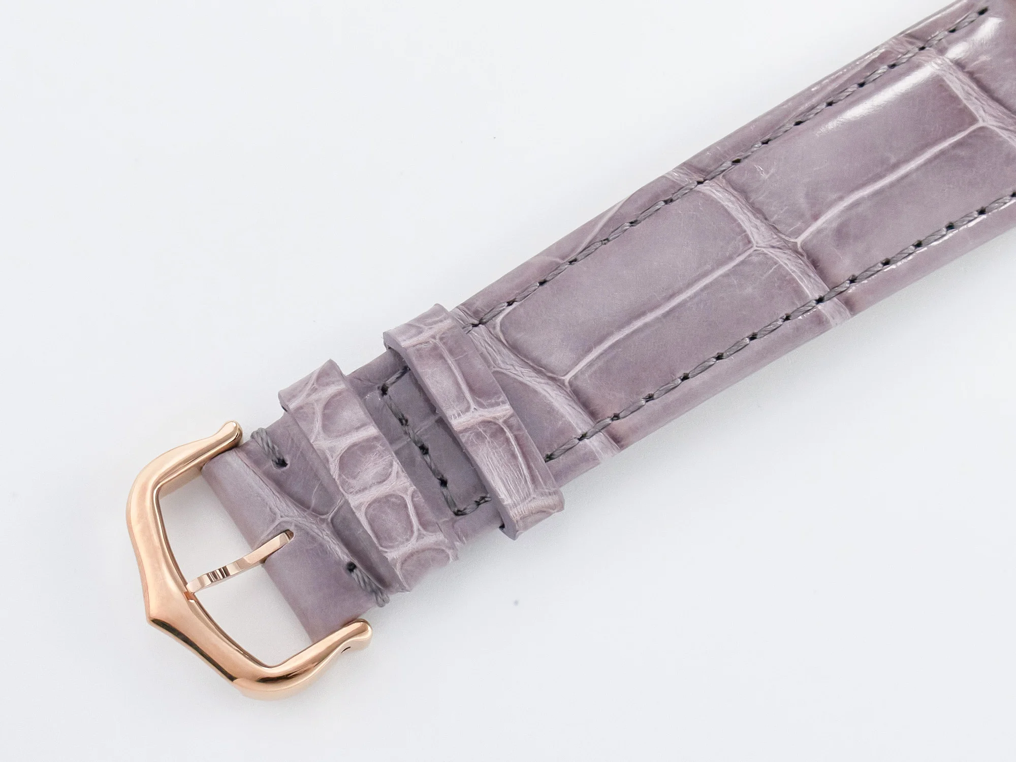 Ronde Louis Cartier 36mm RG DRF 1:1 Best Edition Sandblasted Beige Dial on Purple Leather Strap Ronda Quartz