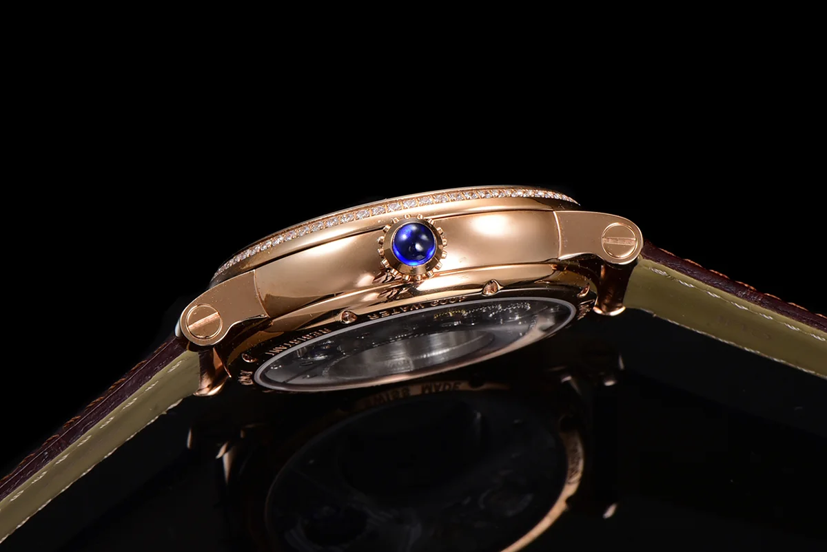 Rotonde De Cartier White Dial with Diamond Bezel in Rose Gold