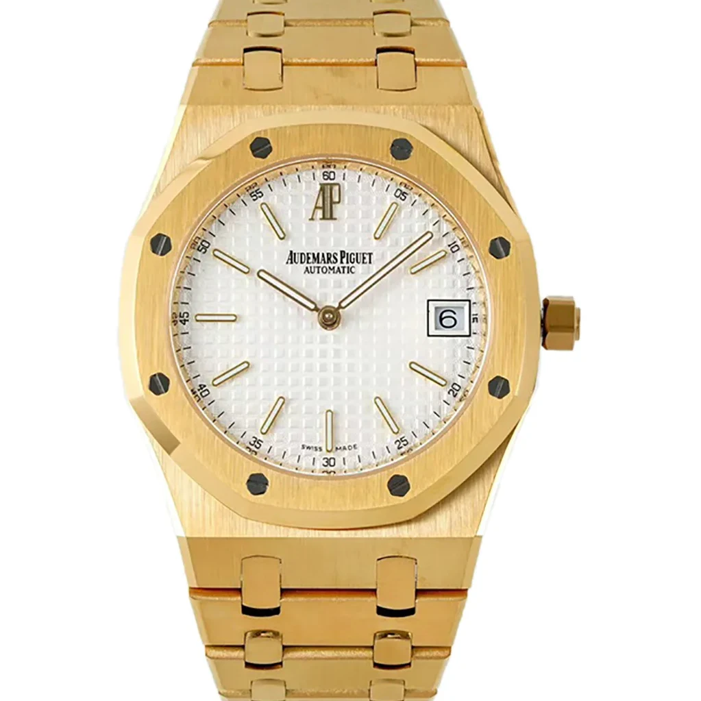Royal Oak 15202 White Dial in Yellow Gold