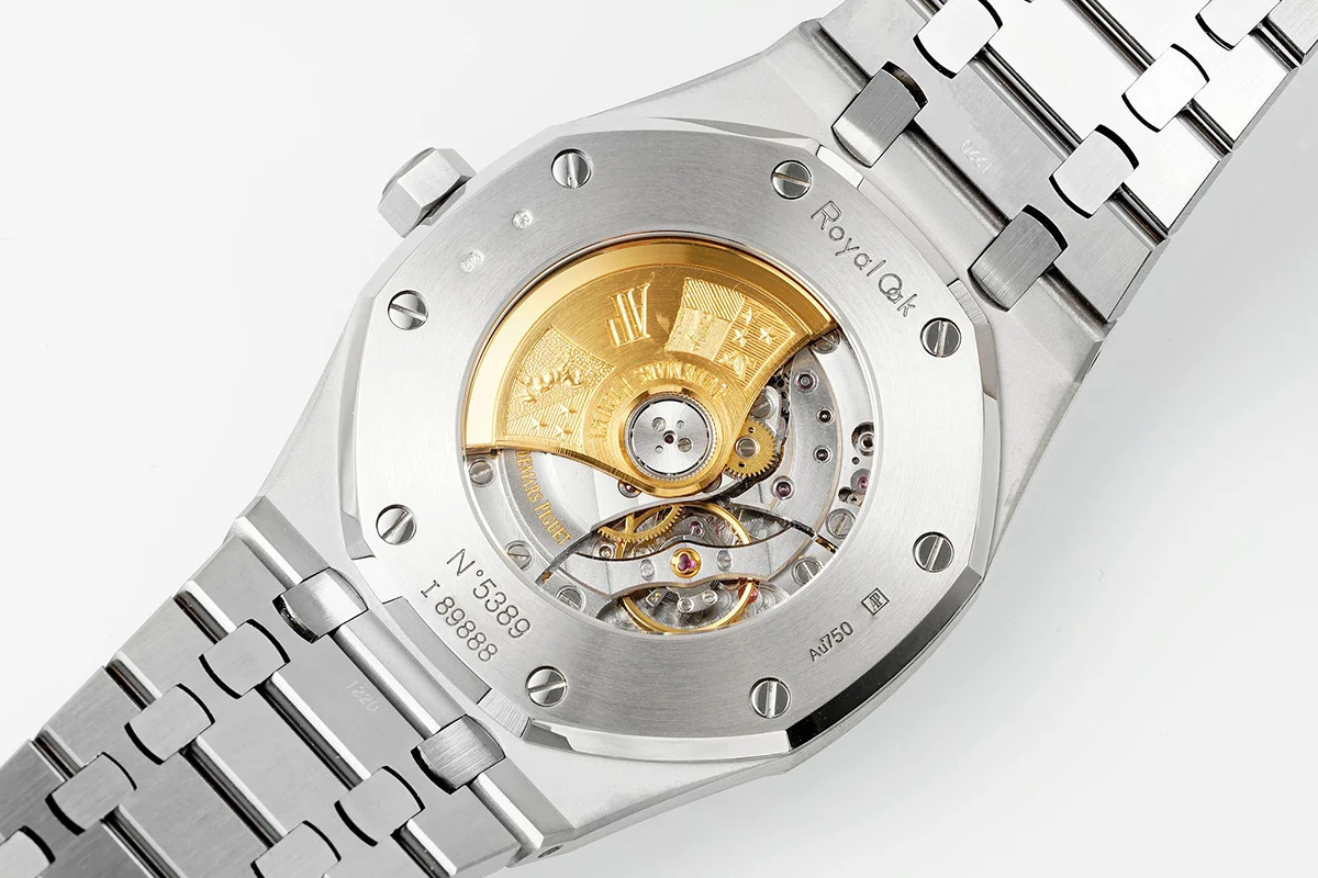 Royal Oak 15450ST 37mm White Dial in Frosted Gold