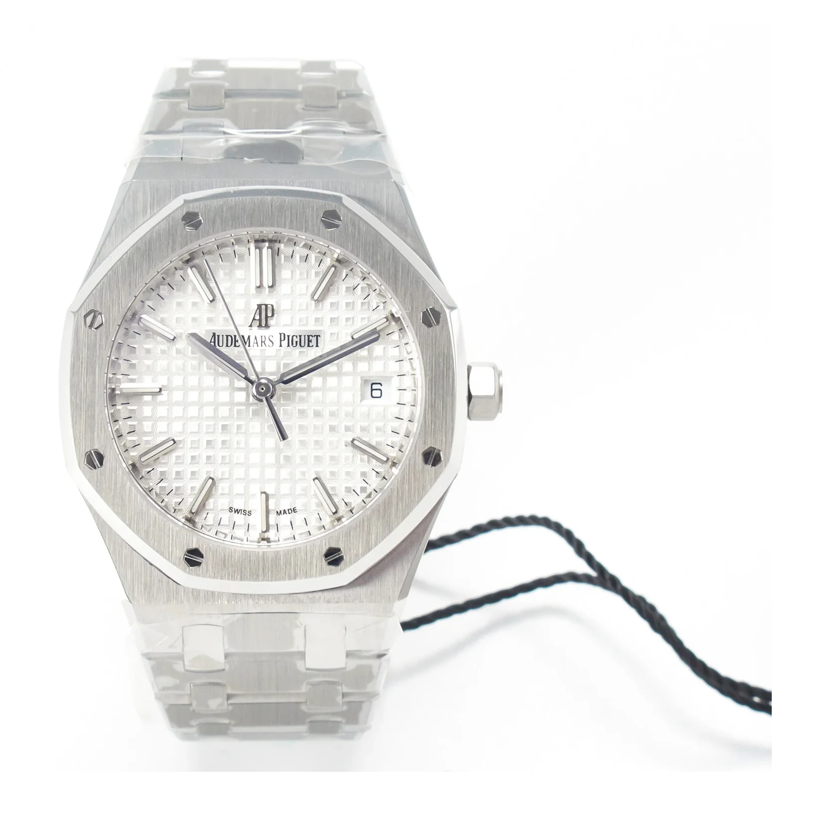Royal Oak 34mm SS ZF 1:1 Best Edition White Textured Dial on SS Bracelet A5800