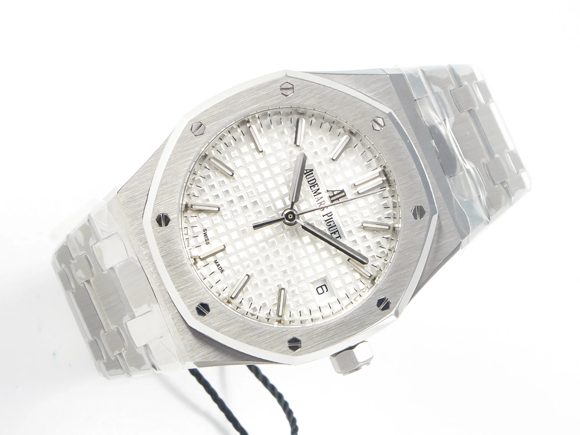 Royal Oak 34mm SS ZF 1:1 Best Edition White Textured Dial on SS Bracelet A5800