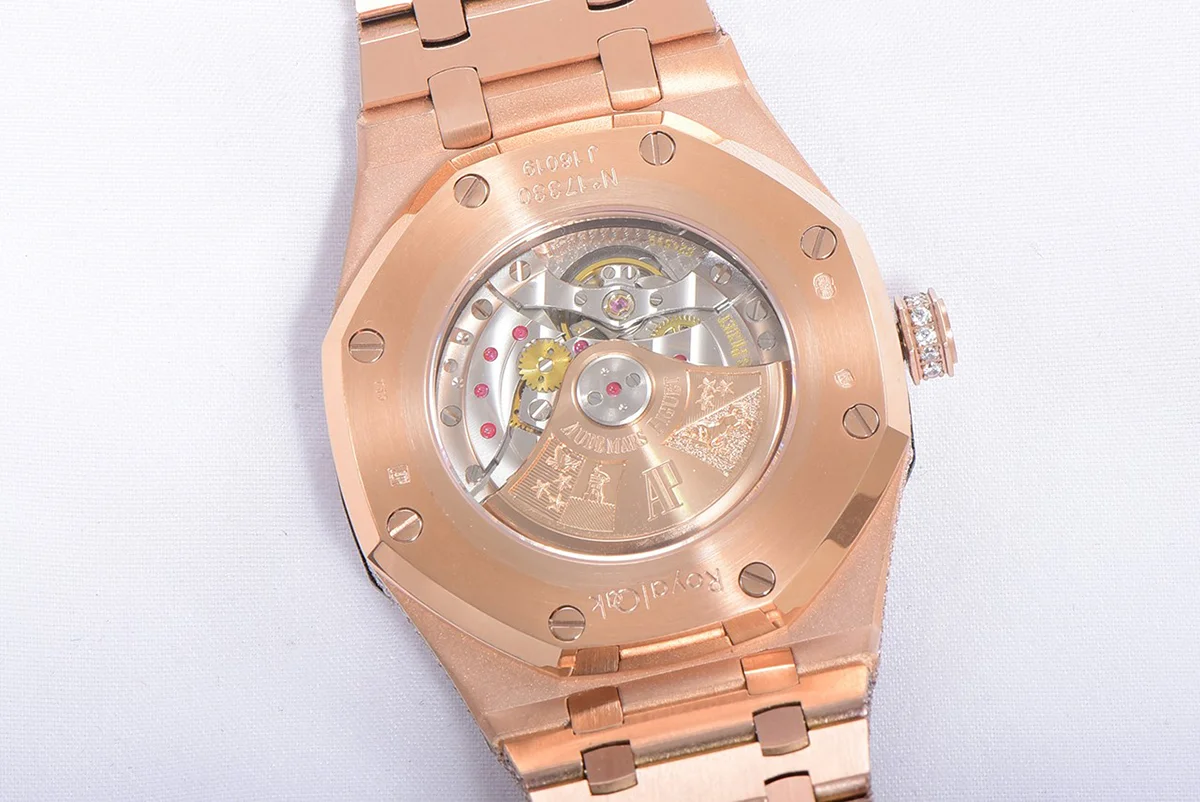 Royal Oak 41mm 15400 Iced Out Rose Gold in Stick Markers