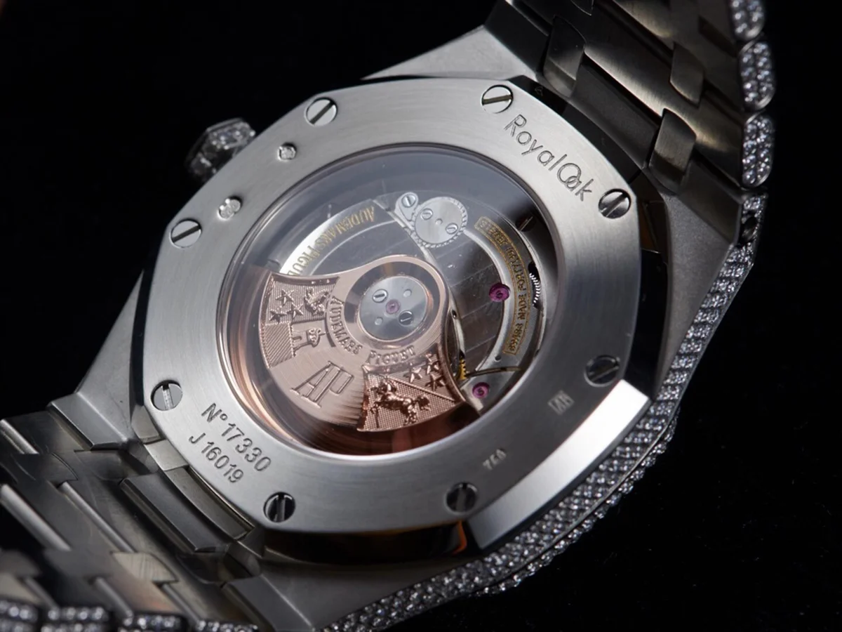 Royal Oak 41mm 15400 Iced Out Steel in Arabic Markers