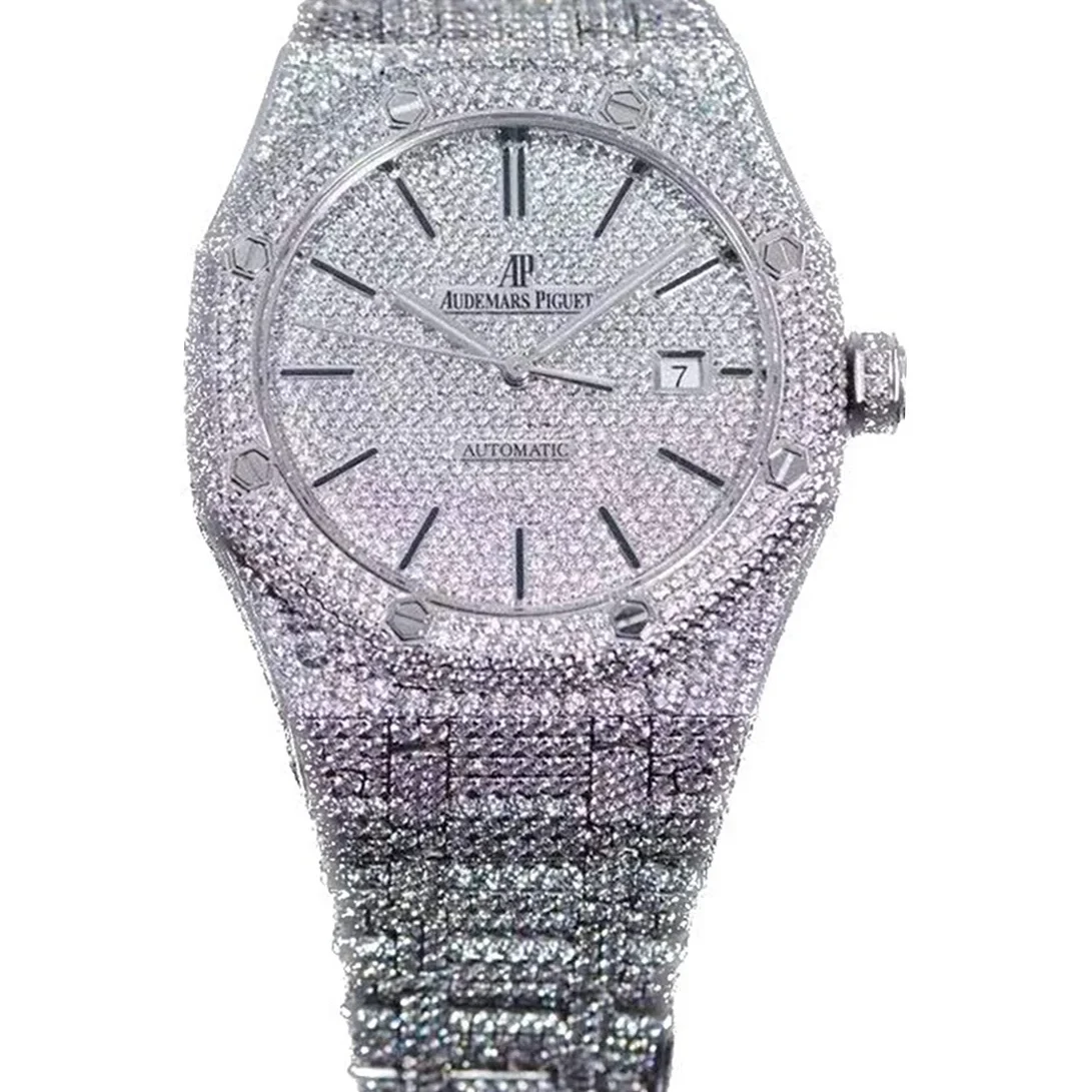 Royal Oak 41mm 15400 Iced Out Steel in Stick Markers
