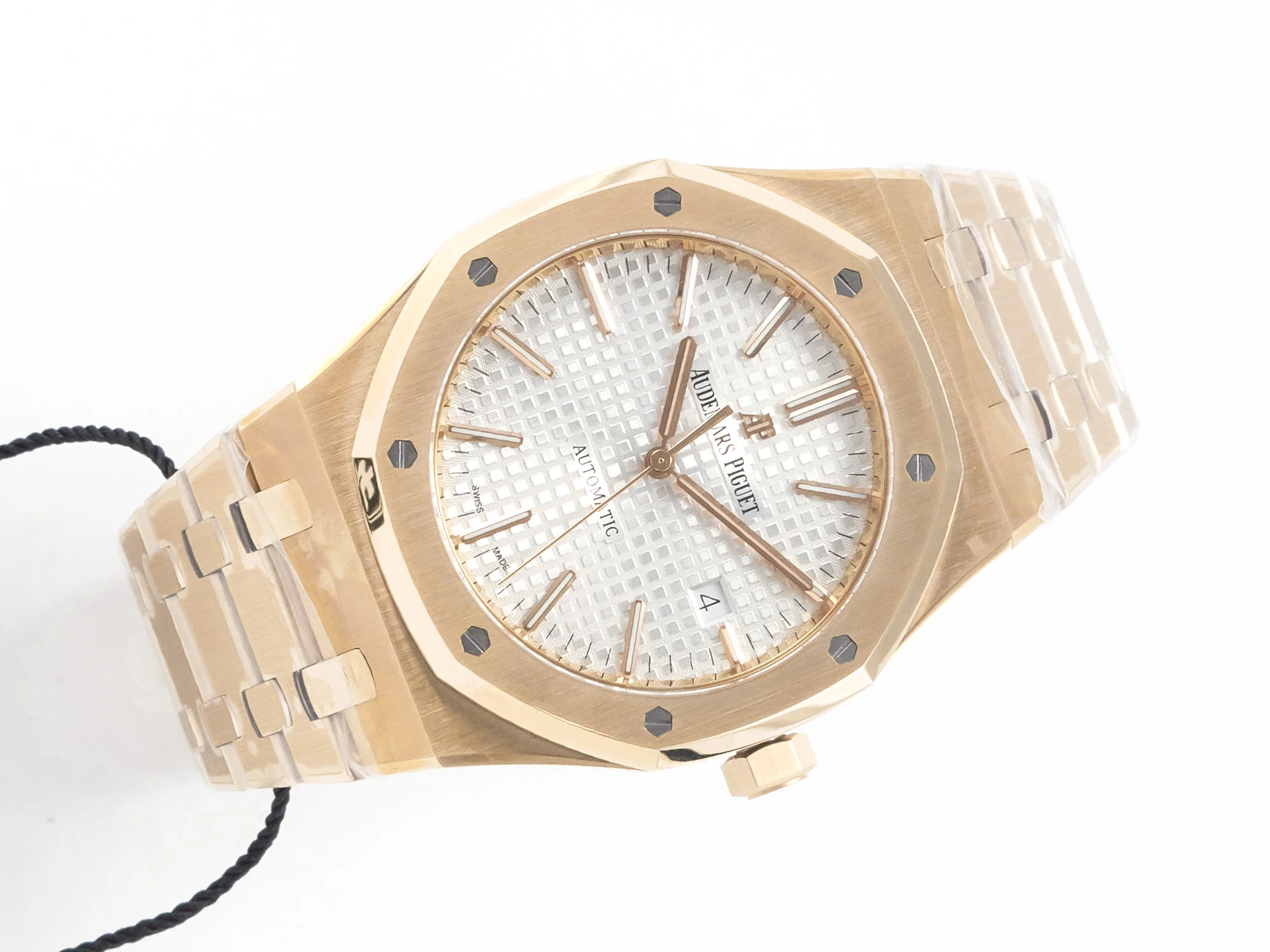 Royal Oak 41mm 15400 RG ZF 1:1 Best Edition White Textured Dial on RG Bracelet V2 SA3120 Super Clone