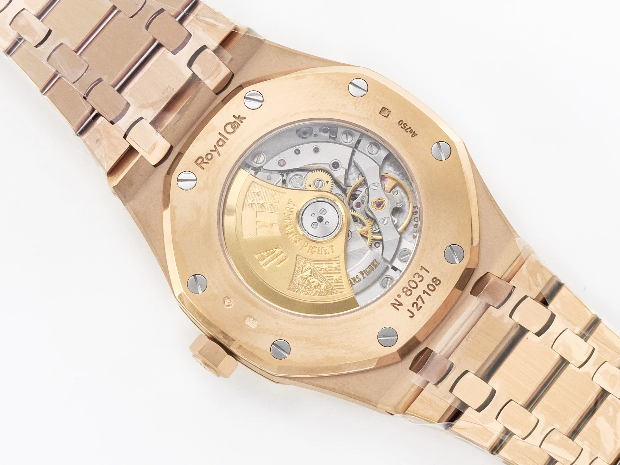 Royal Oak 41mm 15400 RG ZF 1:1 Best Edition White Textured Dial on RG Bracelet V2 SA3120 Super Clone