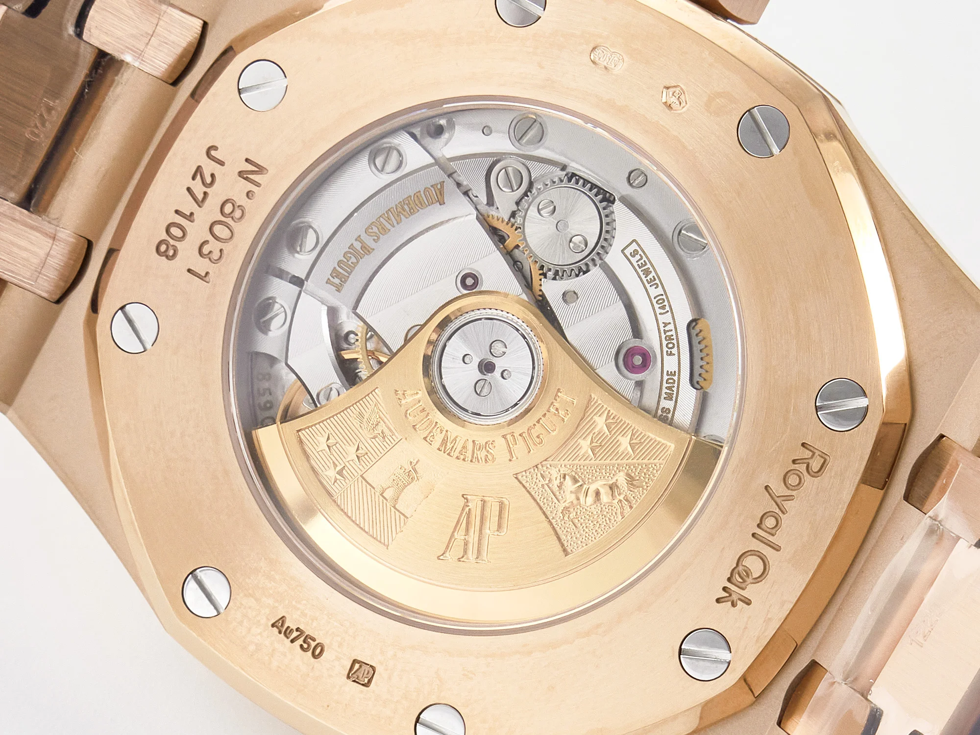 Royal Oak 41mm 15400 RG ZF 1:1 Best Edition White Textured Dial on RG Bracelet V2 SA3120 Super Clone
