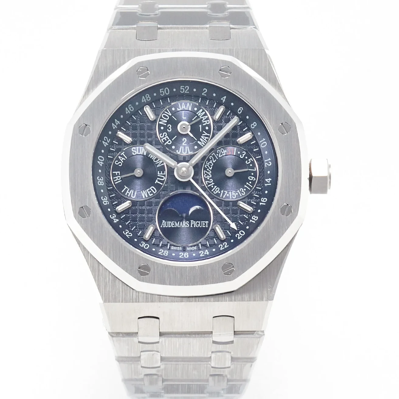 Royal Oak 41mm Perpetual Calendar 26574 SS APSF 1:1 Best Edition Blue Dial on SS Bracelet A5134 (CHS)