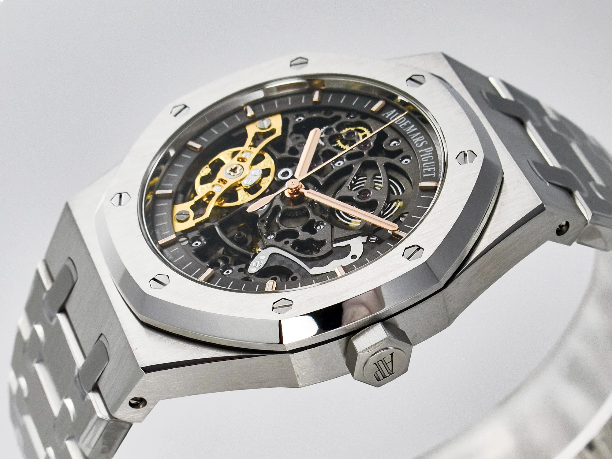 Royal Oak 41mm Skeleton 15407 SS ZF 1:1 Best Edition Skeleton Dial on SS Bracelet A3132