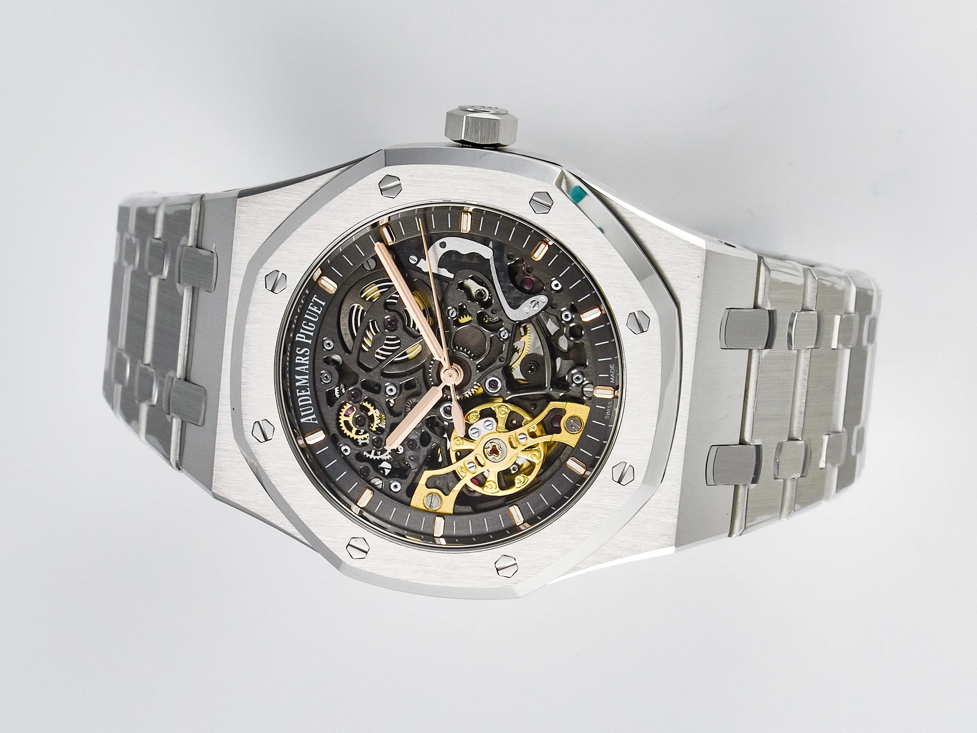 Royal Oak 41mm Skeleton 15407 SS ZF 1:1 Best Edition Skeleton Dial on SS Bracelet A3132