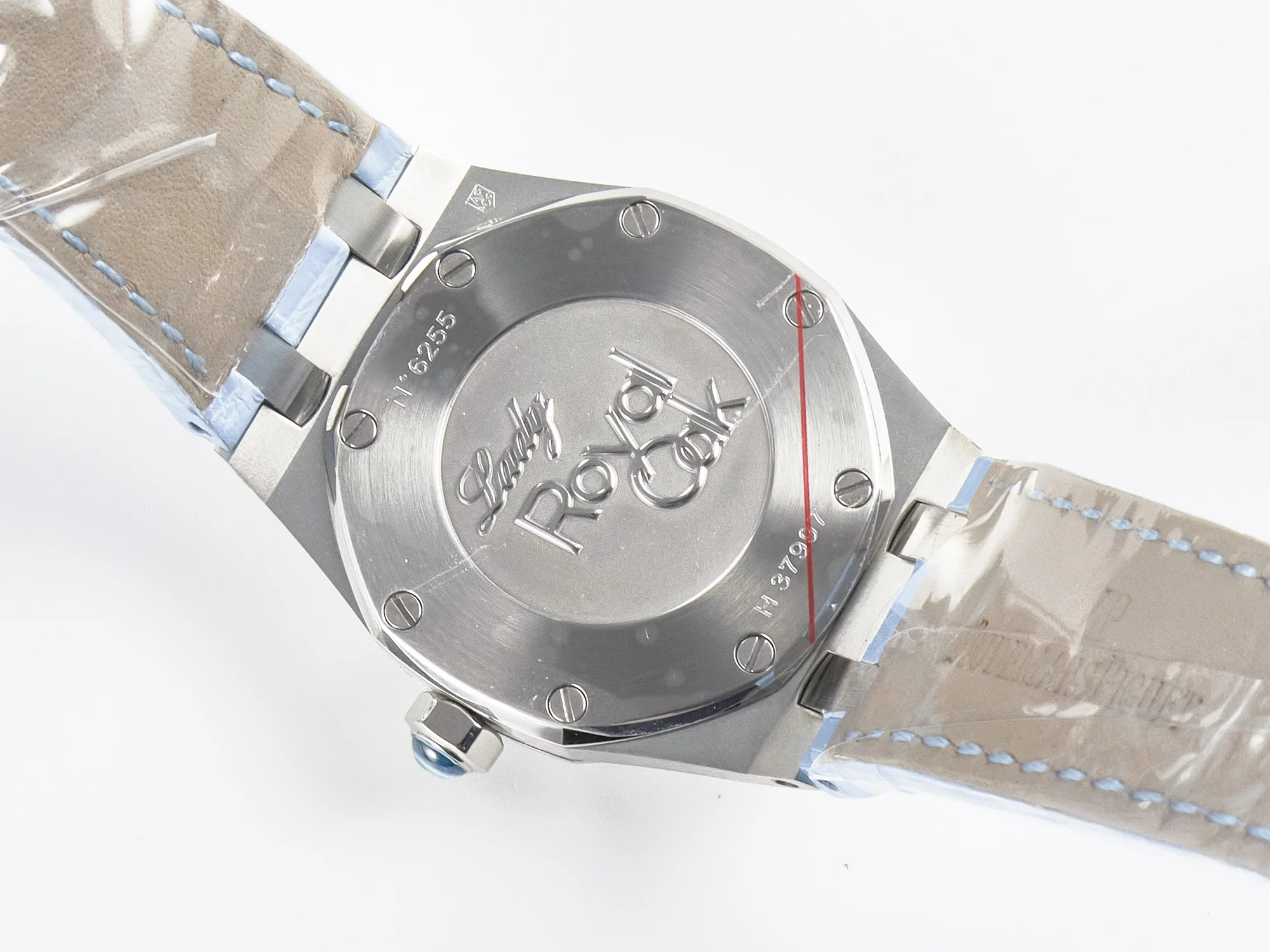 Royal Oak Offshore Ladies 33mm SS DRF Best Edition Blue Dial Diamonds Bezel on Blue Leather Strap ETA Quartz