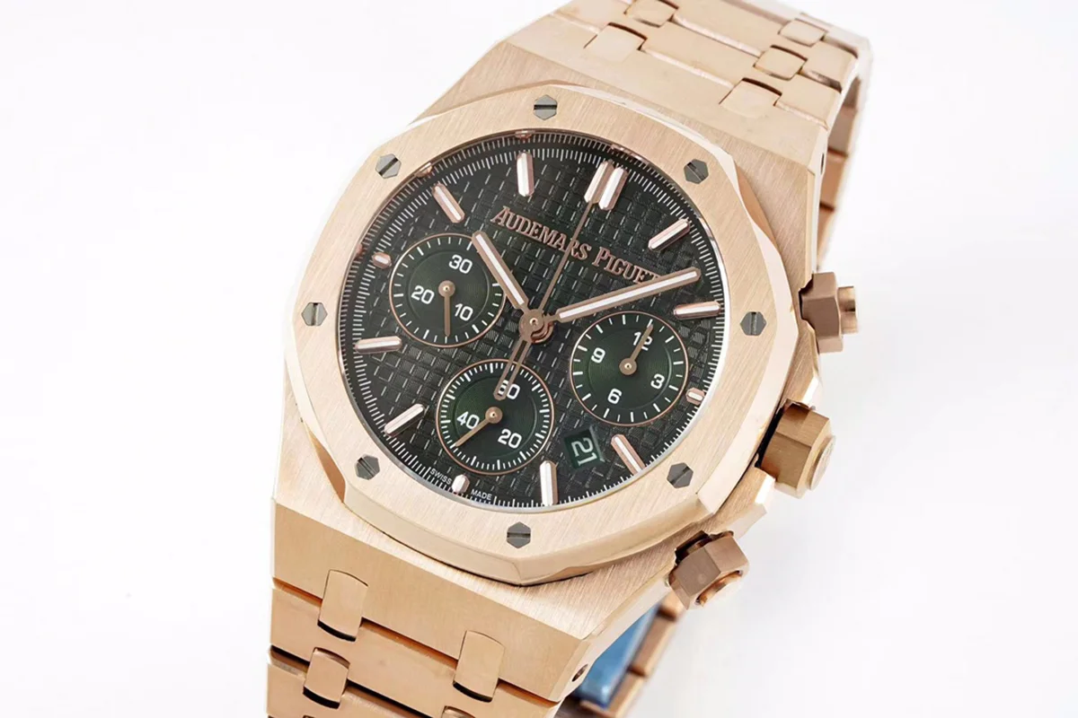 Royal Oak Self-Winding Chronograph Green Dial in Rose Gold
