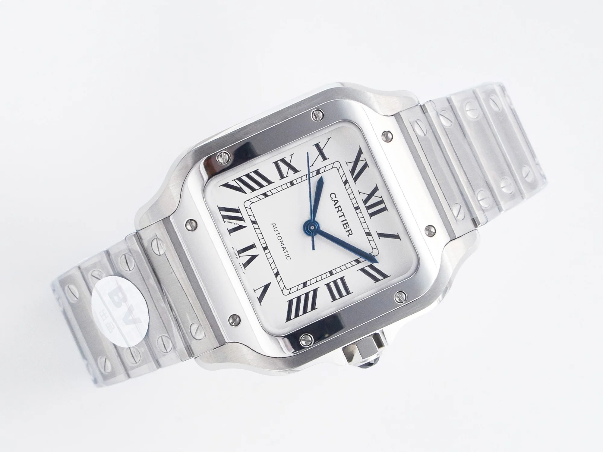 Santos de Cartier 35mm SS 2018 BVF 1:1 Best Edition White Dial on SS SmartLinks Bracelet MIYOTA 9015 V2
