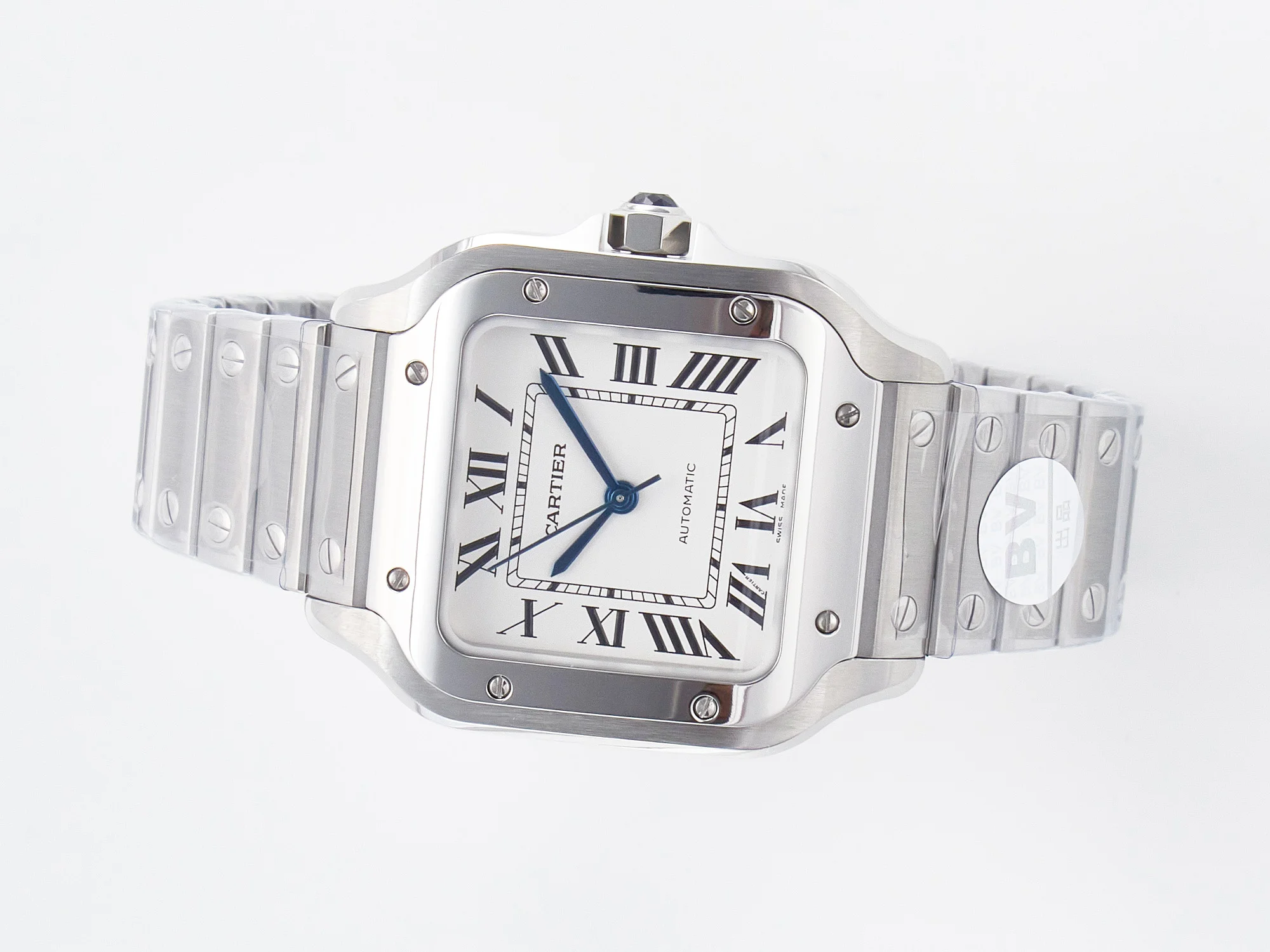 Santos de Cartier 35mm SS 2018 BVF 1:1 Best Edition White Dial on SS SmartLinks Bracelet MIYOTA 9015 V2