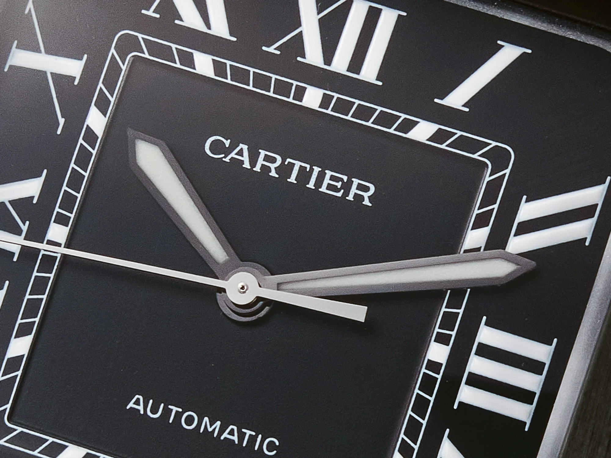 Santos de Cartier 40mm 2018 BVF 1:1 Best Edition Black Dial on Black Leather Strap MIYOTA 9015