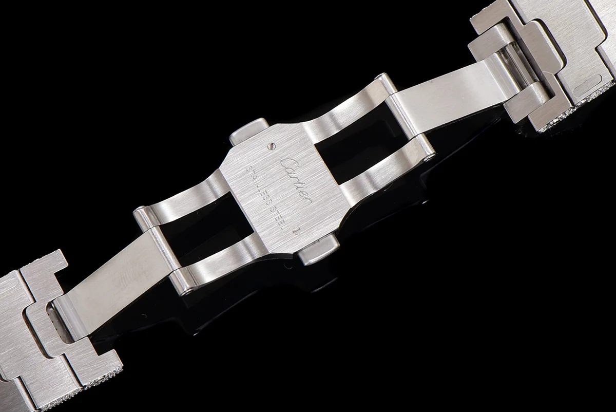 Santos de Cartier 40mm Diamond Paved Dial with Roman Markers in Steel/Yellow Gold