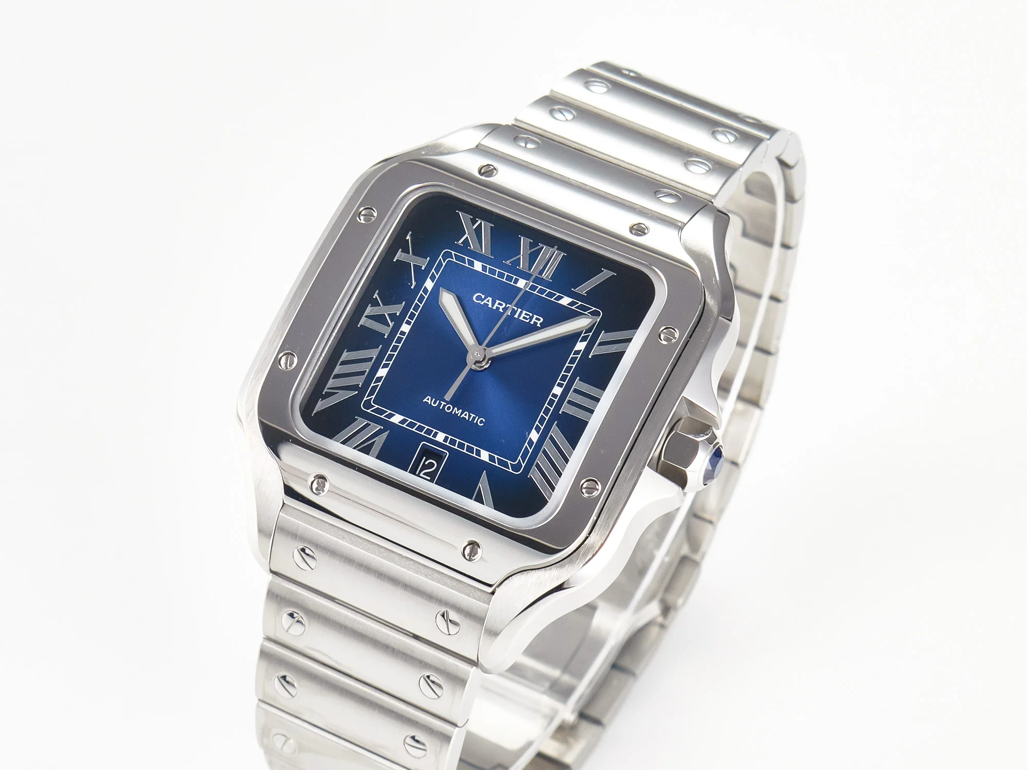 Santos de Cartier 40mm SS 2018 BVF 1:1 Best Edition Blue Dial on SS SmartLinks Bracelet MIYOTA 9015 V2