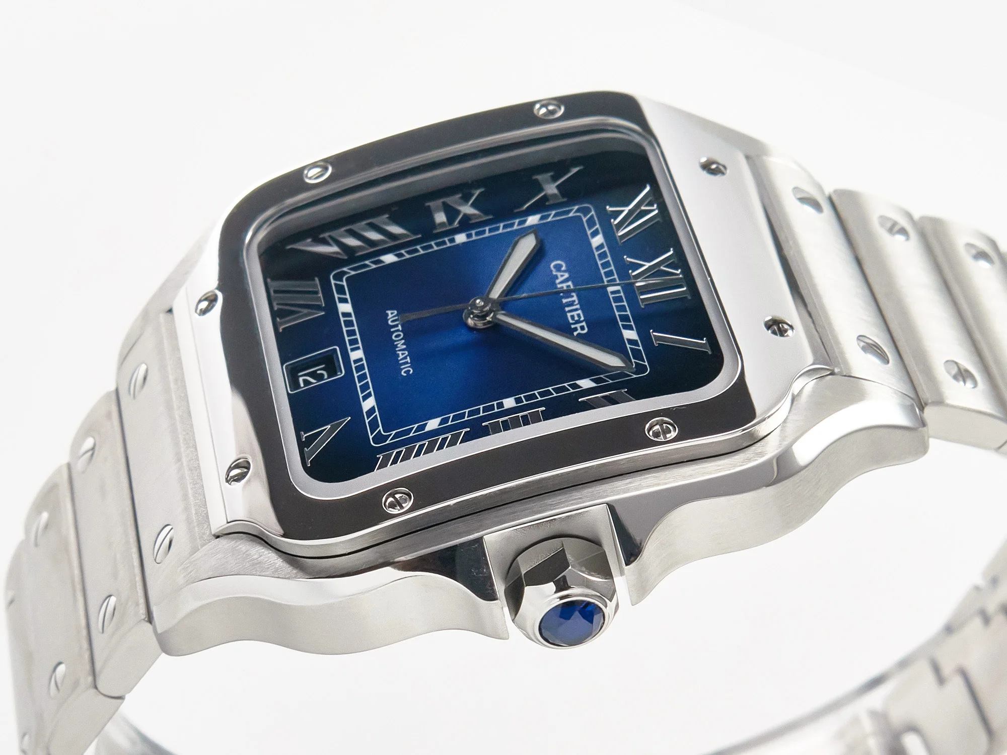 Santos de Cartier 40mm SS 2018 BVF 1:1 Best Edition Blue Dial on SS SmartLinks Bracelet MIYOTA 9015 V2