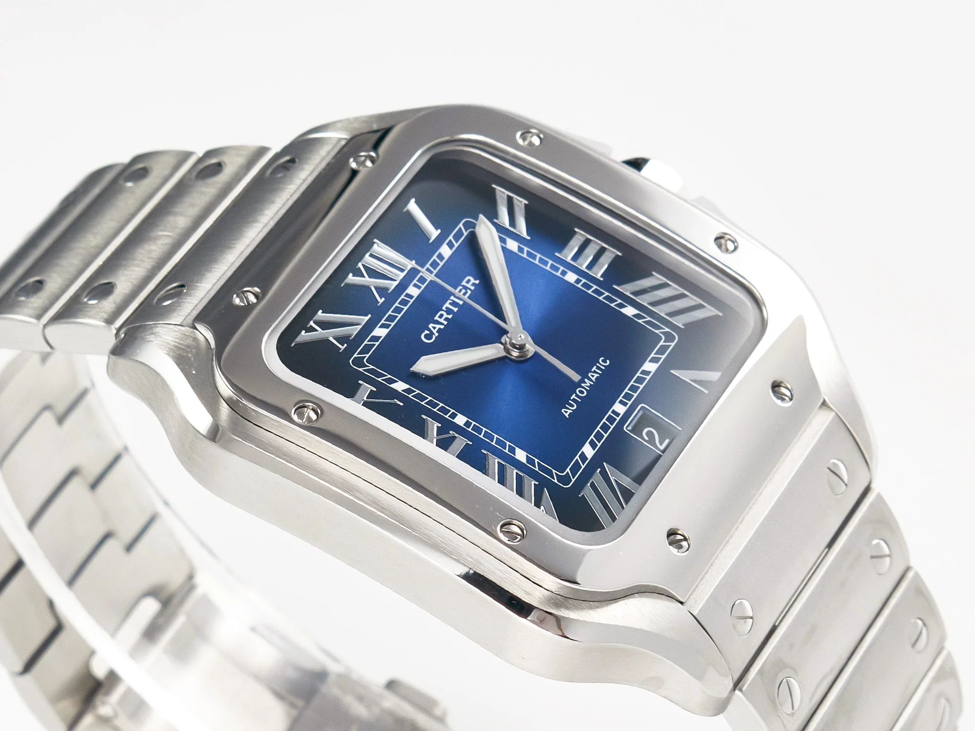 Santos de Cartier 40mm SS 2018 BVF 1:1 Best Edition Blue Dial on SS SmartLinks Bracelet MIYOTA 9015 V2
